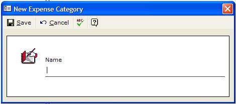 New Master Expense Category dialog