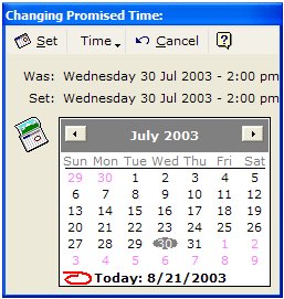 The software's Calendar