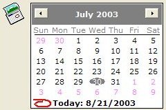 To set a date, simply click it in the calendar