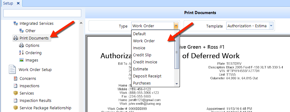 Add / Edit Work Order Template